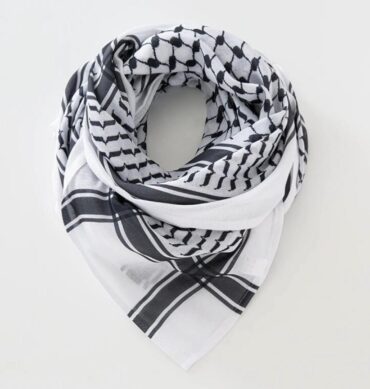 Iconic Unisex Palestinian Keffiyeh Square Scarf in Classic Black & White